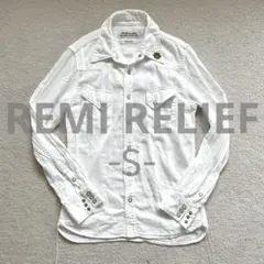 【希少】REMI RELIEF コットンxリネン 定番ウエスタンシャツ 白(S)のサムネイル