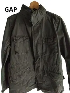 GAP カーキ ミリタリージャケット フード収納タイプ XS（S）サイズ