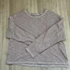 ストライプ 長袖ニットトップス