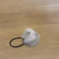 acca ミンクファー　ヘアゴム　ピンクグレー