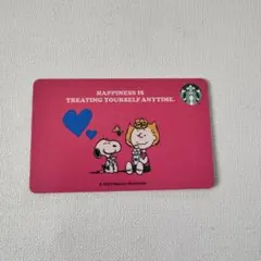 pin未削り　スタバカード　スターバックスカード　スヌーピー　ピーナッツ　ピンク