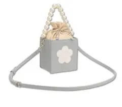 MARY QUANT マリークワント パール ショルダーバッグ ブルー マリクワ