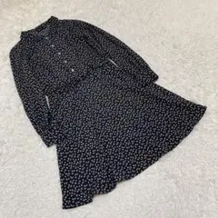 agnes b.　アニエスベー　長袖カットソーワンピース　総柄　黒　38