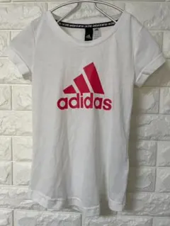 adidas アディダス ホワイト Tシャツ ロゴ サイズ130 美品