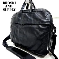 極美品 ブロスキーアンドサプライ 3way ビジネスバッグ リュック レザー 黒のサムネイル