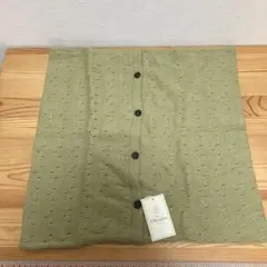 LesOLIVADES クッションカバー　タグ付き未使用　グリーン　毛糸　ボタン