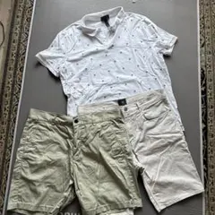 H&M ショートパンツ２枚ポロシャツ3点セットXLのサムネイル