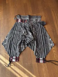 しげ様専用出品　サルエルパンツ 黒と白の幾何学模様