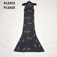 超美品】PLEATS PLEASE TEA柄 ワンピース ストール付き - メルカリ