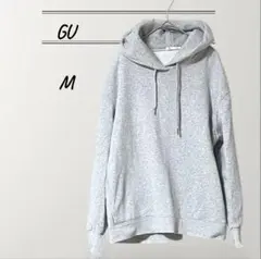 GU ジーユー　フード付きパーカー　グレー　スウェット　裏起毛　ユニセックス M