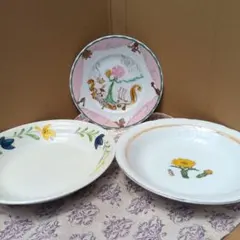 昭和 レトロ ✨️ 花柄 デザイン皿 3枚セット