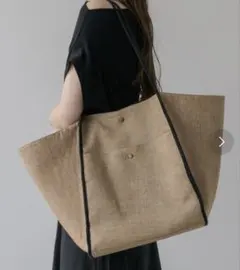 NEUNA 2wayキルティングビッグトートバッグ カーキ