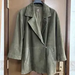 ANNE KLEIN オリーブ色 羊革ジャケット