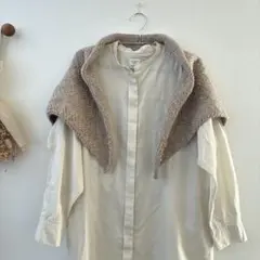 URBAN RESEARCH DOORS バンドカラー　シャツワンピース