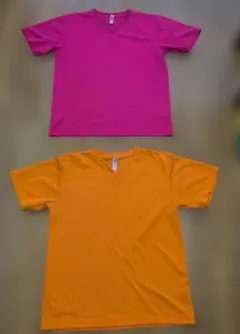 glimmer オレンジ ピンク Vネック ドライ Tシャツ Mのサムネイル