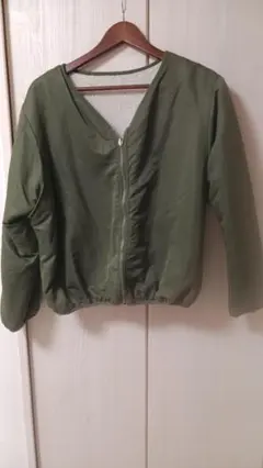 オリーブグリーン MA-1ジャケット フリース内張り