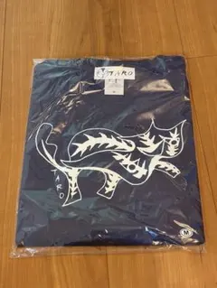 TARO(岡本太郎) 猫デザイン Tシャツ M ネイビー　ドローイング