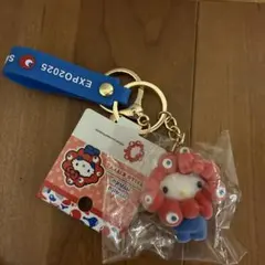 サンリオ ミャクミャク フロッキー ストラップ キーホルダー　ハローキティ