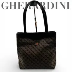 ゲラルディーニ トートバッグ ソフティPVC ブラウン 総柄 軽量 大容量 通勤