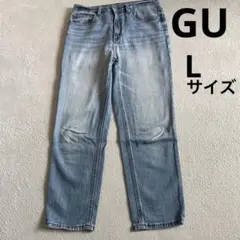 GU/ジーユー デニムストレートアンクルパンツ ストーンウォッシュ　 Lサイズのサムネイル