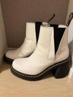 Dr.Martens SPENCE UK4白 厚底 サイドゴアチェルシーブーツ