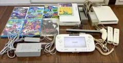 WiiU本体セット　シロ32GB マリオ・ゼルダ・スプラ等5本おまけWii一式