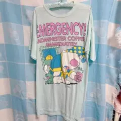 ねこ プリント Tシャツ ビッグプリント ファンシー レトロ 古着