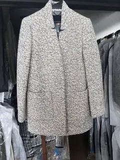 ノーカラージャケット グレー系 1つボタン