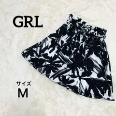 GRL グレイル モノトーン アート柄フレアスカート ウエストリボン Mのサムネイル