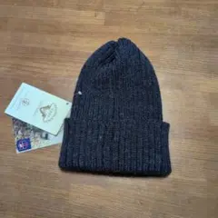 チャコールグレー ニット帽 ウール混紡