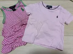 ラルフローレン　18m 24m 2点セット　Tシャツ　ピンク　古着