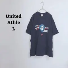 ユナイテッドアスレ　Tシャツ　カットソー　カジュアル　プリント　綿100　L