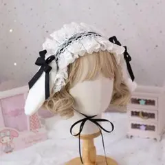 【うさ耳付きヘッドドレス】黒