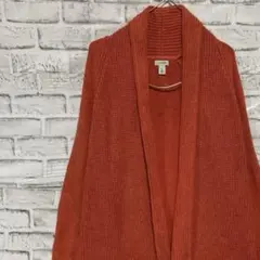 エルエルビーン　カーディガンローゲージリブ編ニットセーターレディースS916