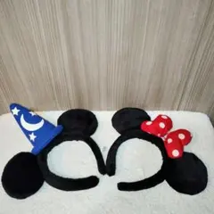 ディズニー　ミッキー　ミニー　ファンタジア　水玉　カチューシャ　サングラス　ペア
