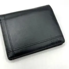 黒　財布　フェイクレザー　二つ折り財布　メンズ折り財布　ウォレット　ブラック