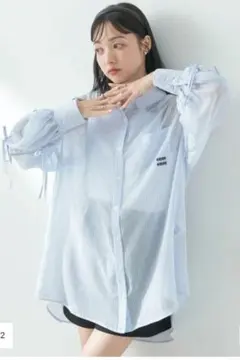 earth music&ecology サックスストライプシャツ