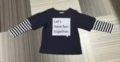 ブランシェス ロンT 110 長袖Tシャツ ボーダー重ね着風 黒
