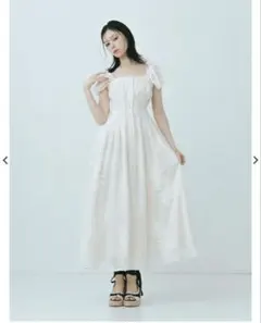 Crayme, Waist Tuck Embroidery Dress ワンピ