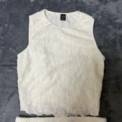 SHEIN ノースリーブトップス スカート セットアップ ホワイト