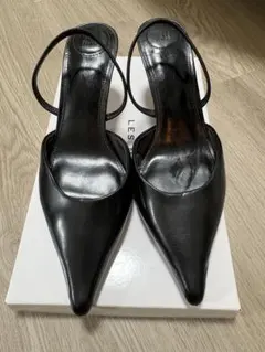 H&M ポインテッドトゥ スリングバックパンプス ブラック 36のサムネイル