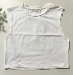 ZARA ホワイト ノースリーブＴシャツ Sサイズ♡