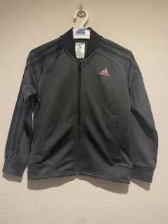 adidas ジャケット ジャージ　130cm 黒 ピンクロゴ