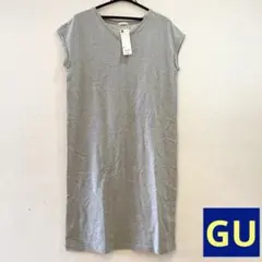 【新品・タグ付き】GU サックスワンピース グレー