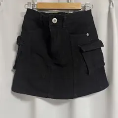GRL ブラック インパン付きミリタリーミニスカート S gm652