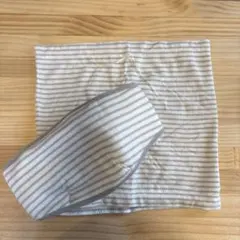 Pigeon 妊婦帯と腹巻きセット ストライプ（グレー/L〜LL）