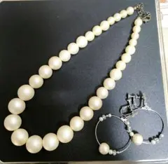 ネックレス イヤリング セット　コットンパール
