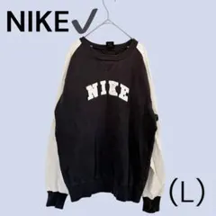 ナイキ NIKE【L】トレーナー バイカラー 刺繍ロゴ カジュアル 裏起毛のサムネイル