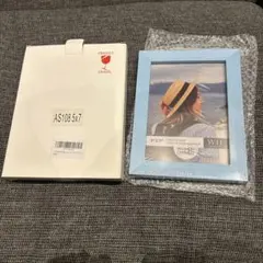 木製フォトフレーム 写真立て おしゃれ 2L判 壁掛け 卓上 ブルー