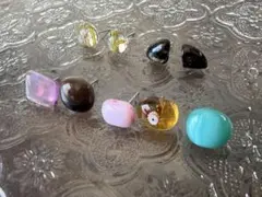 ガラスのピアスセット142サージカルステンレスシルバー